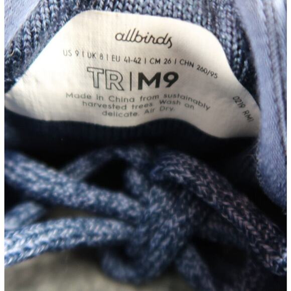 Allbirds Shoes Mens 9 Sneaker Tree Runner Athletic Trainer Lifestyle Blue Casual - Picture 6 of 15